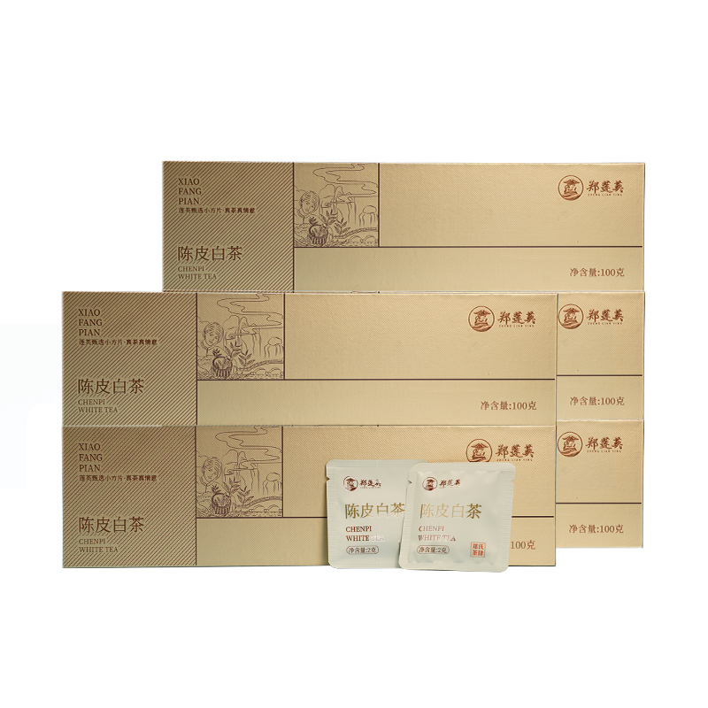 郑莲英）茶叶2016年陈皮白茶福鼎白茶贡眉老白茶紧压小方片茶叶礼盒200g（单位：盒） 香槟金
