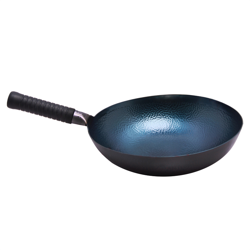 奥仕迪 ASD-G10  爱家鱼鳞纹章丘铁锅32CM（单位：个） 黑色