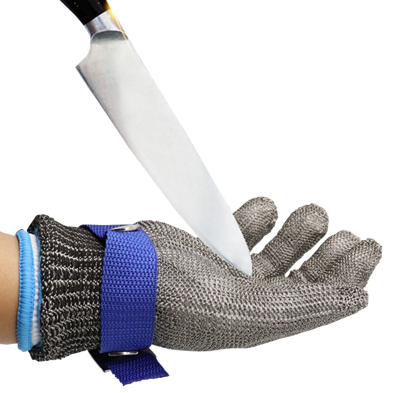 百舸 316不锈钢5级防割手套防刺防咬防切防护钢丝铁手套 一只（单位：只） 灰色