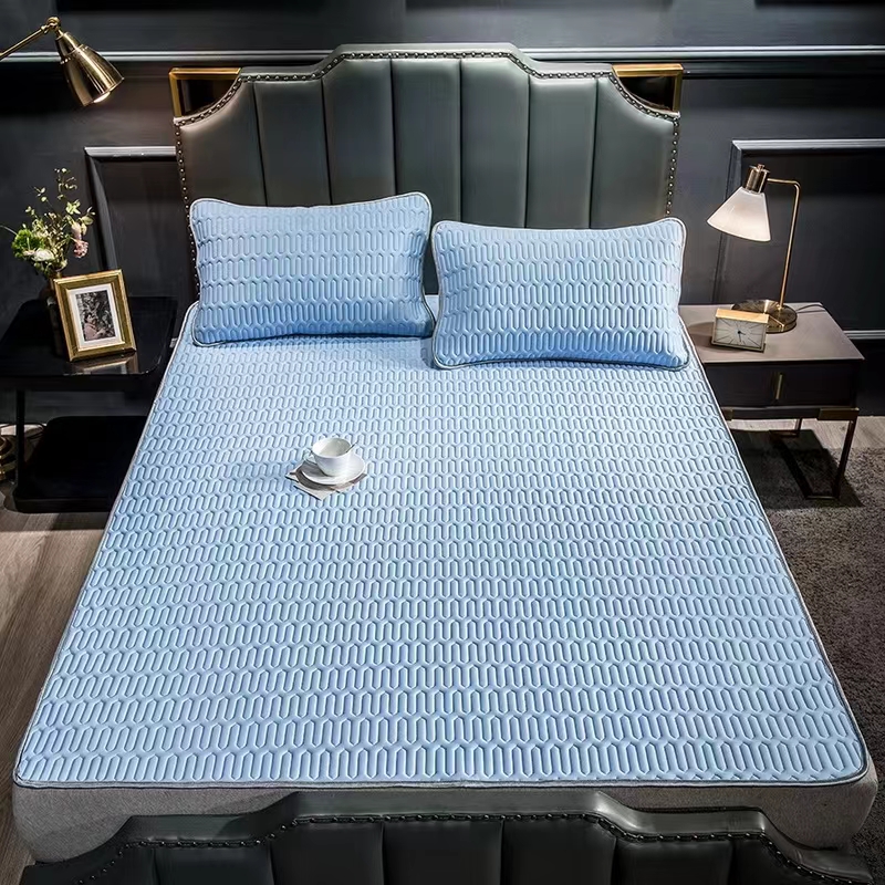 紫韵冰丝抑菌凉感乳胶席席:180*200CM&times;1枕席：47&times;72CM&times;2（单位：套） 深蓝色 1.8米床