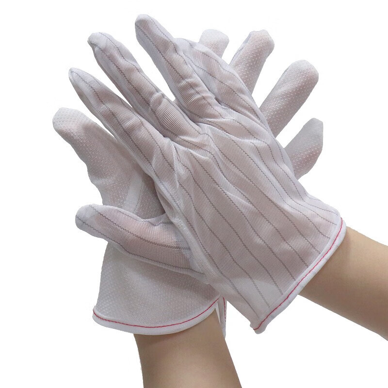 百舸 防静电手套 点胶点塑防滑  均码 10双（单位：包） 白色