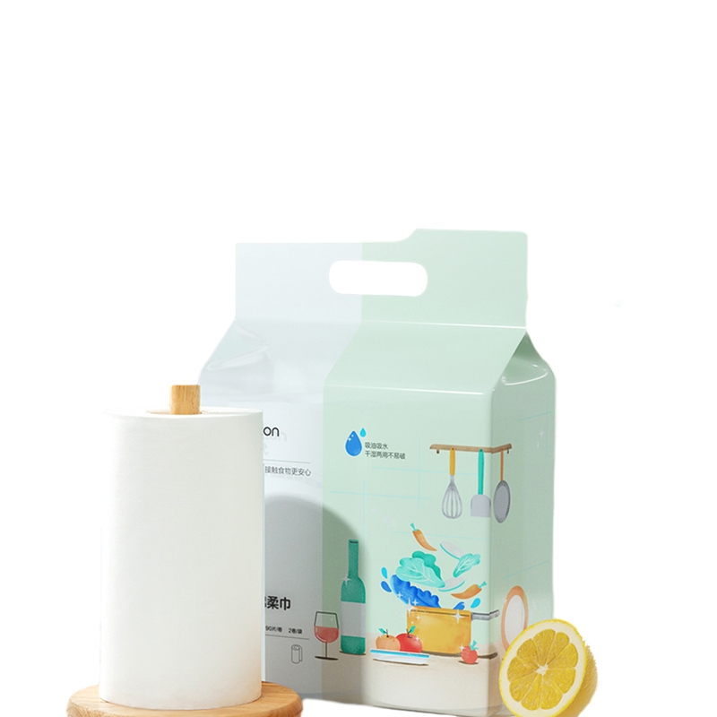 全棉时代厨房全棉柔巾加厚 200mm&times;300mm 90片/卷 2卷/袋单位：袋 白色