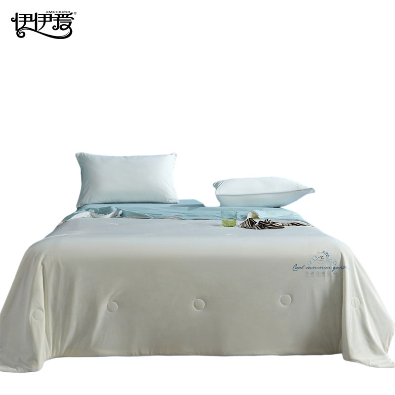 伊伊爱科技凉感大豆夏凉被150*200cm BZ0TDC2201038（条） 凉感白蓝