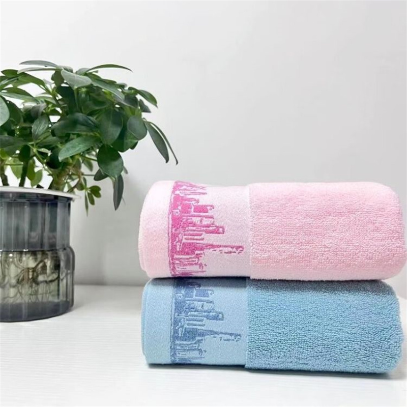 三利 春申面巾 两条装 SL2195 蓝色+粉色 蓝色