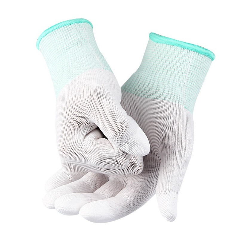 鸣固 薄款尼龙纱线劳保手套 12双 均码（单位：包） 白色