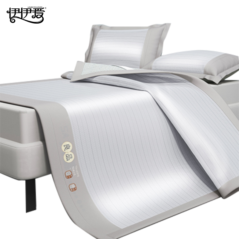 伊伊爱XZ0AN02400005宽头绣花良品冰柔席三件套180*200cm（单位：套） 灰色