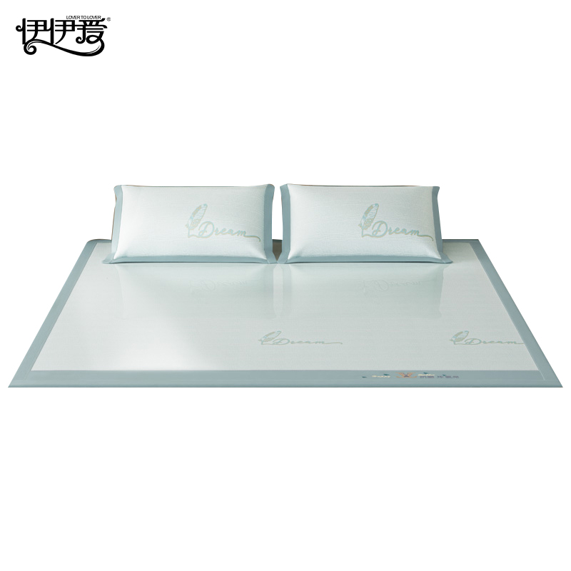 伊伊爱800D高密编织冰丝席三件套150*200cm XZ0AN02400020 羽梦-绿