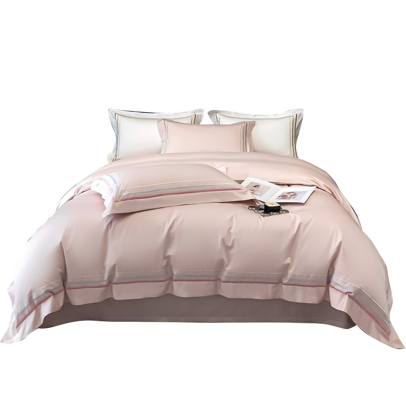 伊伊爱凯悦长绒棉100支 刺绣四件套200*230cm  TJ0HJC2301995L（套） 雅灰粉
