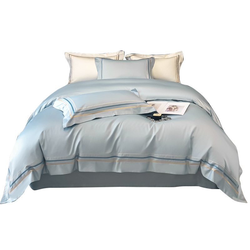 伊伊爱凯悦长绒棉100支刺绣四件套200*230cm  TJ0HJC2301996L（套） 飘蓝