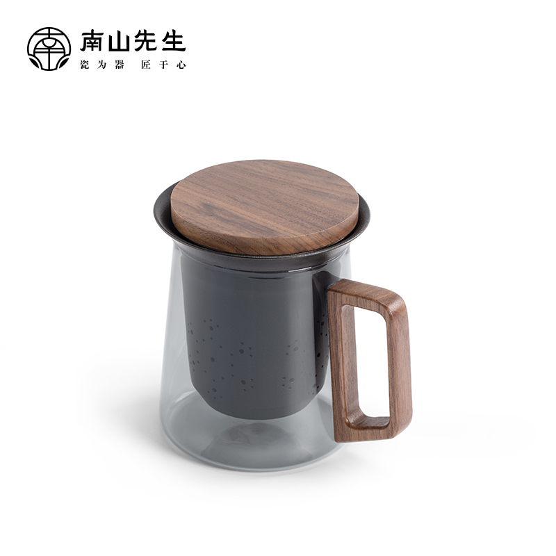 南山先生  小白玻璃杯_矮款(鸦青)_带过滤  1个 单位：个  