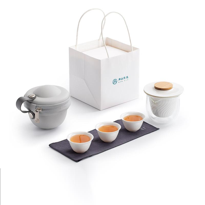 南山先生  小白盖碗旅行茶具  1壶1茶海3杯1便携包   单位：套 太白色