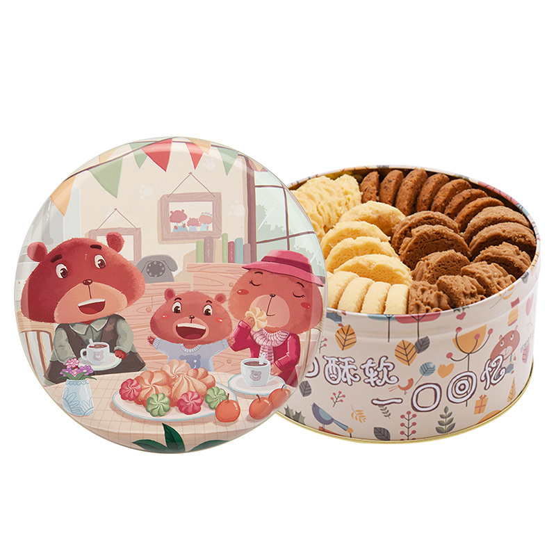 优乐熊四味曲奇饼干680g（单位：盒） 粉色