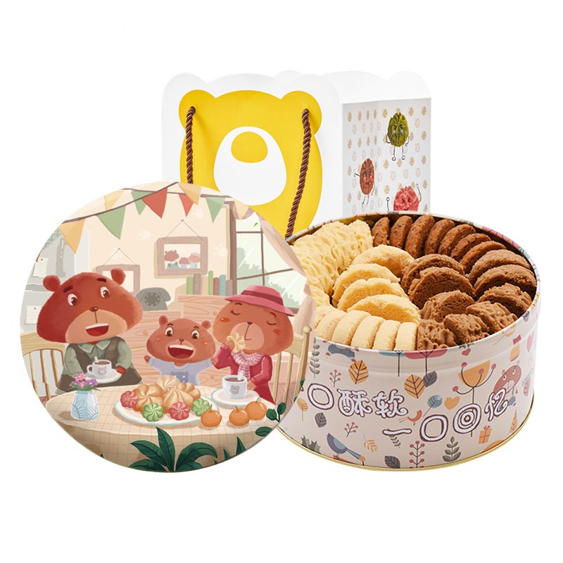 优乐熊四味曲奇饼干660g（单位：盒） 粉色