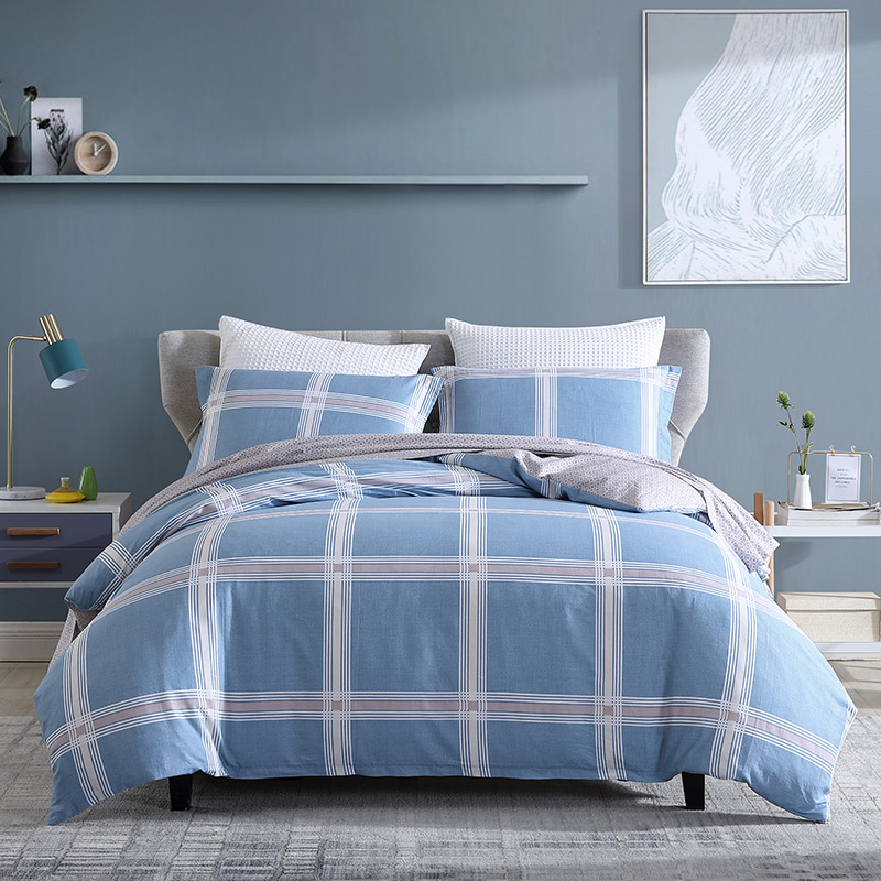 乔德家纺全棉印花四件套-格调情怀 JDYH230831 灰色