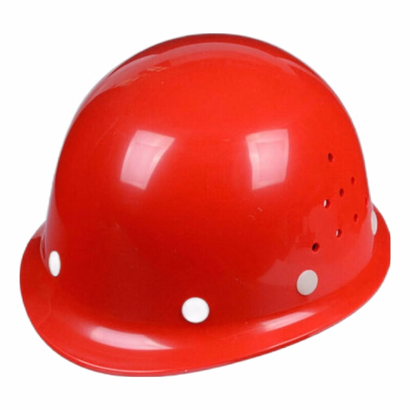 百舸 ABS高强度安全帽 圆顶ABS透气红色（单位：个） 红色
