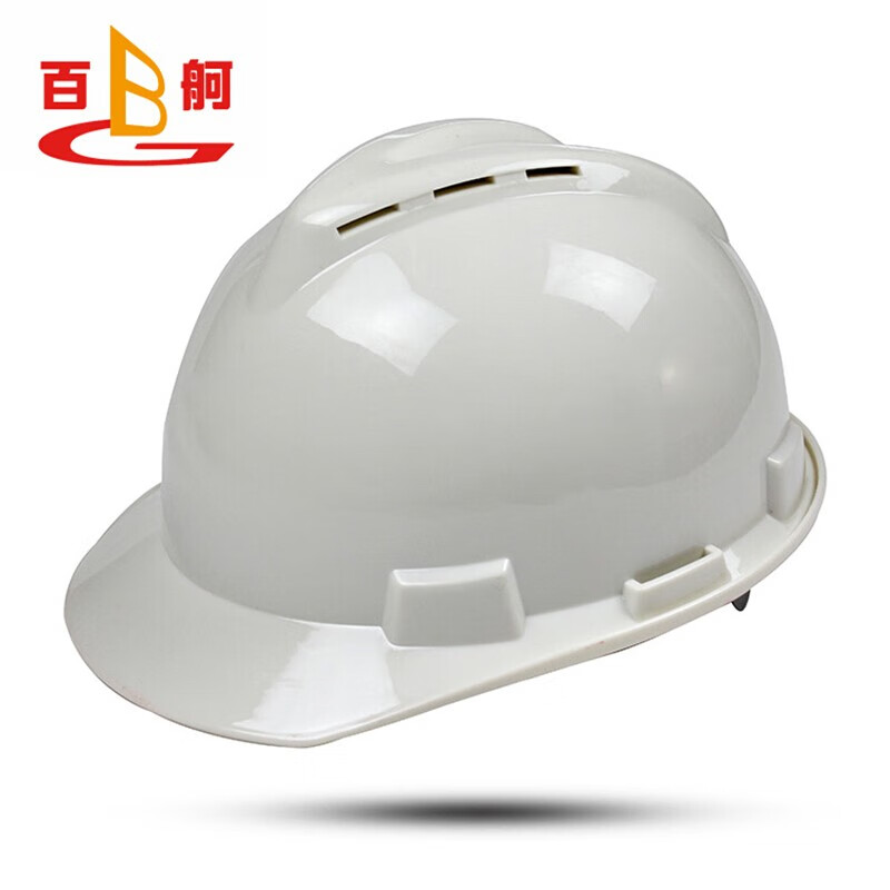 百舸 安全帽ABS材质防砸抗冲击 V型透气款 白色（单位：个） 白色
