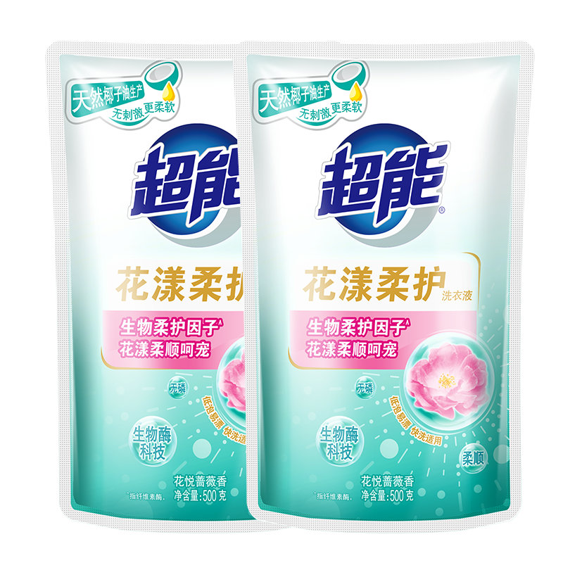 超能花漾柔护洗衣液500g*2（单位：组） 白色