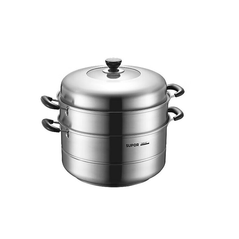 苏泊尔（SUPOR）34cm蒸锅&middot;304不锈钢蒸锅好帮手不锈钢三层复底蒸锅/SZ34B17（个） 不锈钢色