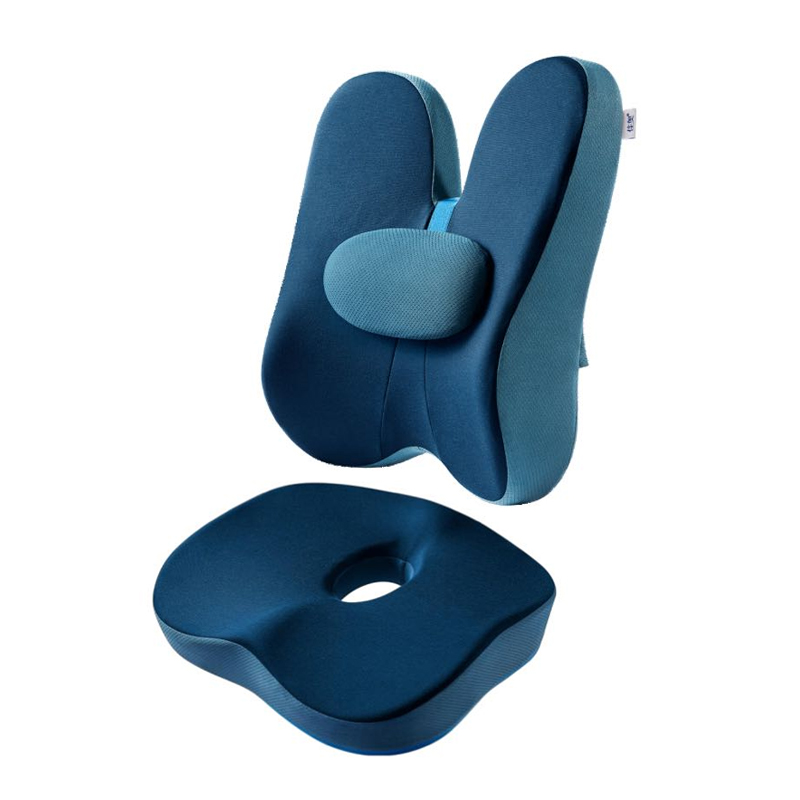 佳奥 坐垫靠垫(套装) 记忆棉 办公室汽车腰垫坐垫居家 蓝色 蓝色