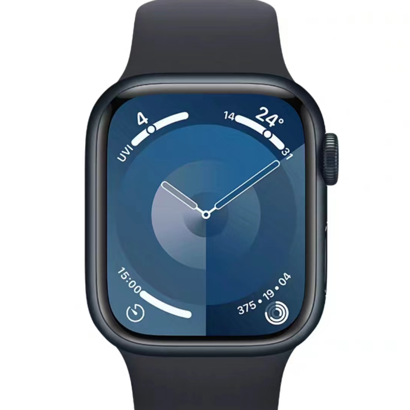 苹果 Apple Watch Series9手表GPS款45mm午夜色铝合金属表壳运动型表带单位：台 午夜色