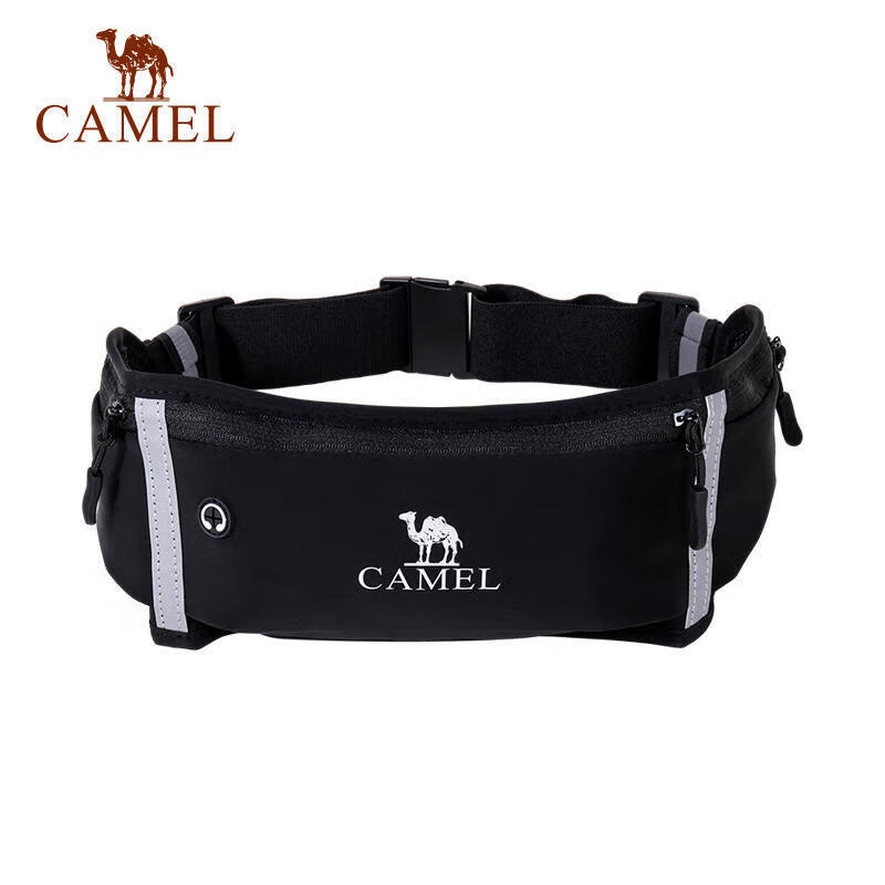 骆驼（CAMEL）户外运动多功能大容量健身跑步斜跨腰包573C072028 个 黑色