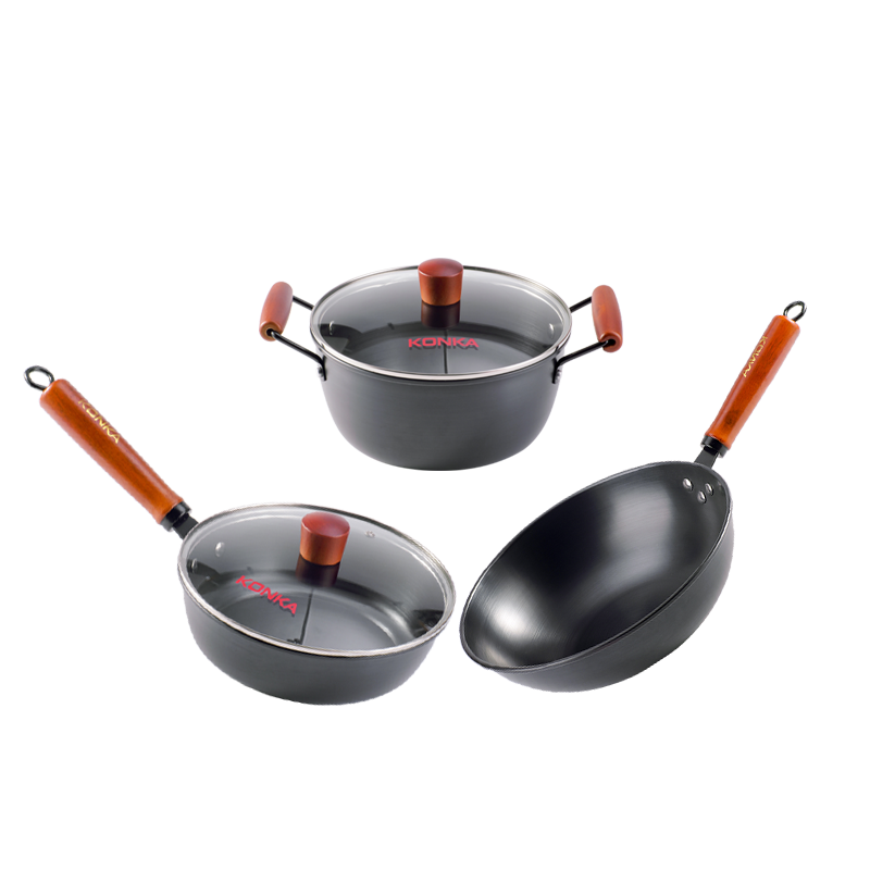 康佳(KONKA)煎炒汤锅具三件套KBZG-0304T（单位：个） 黑色