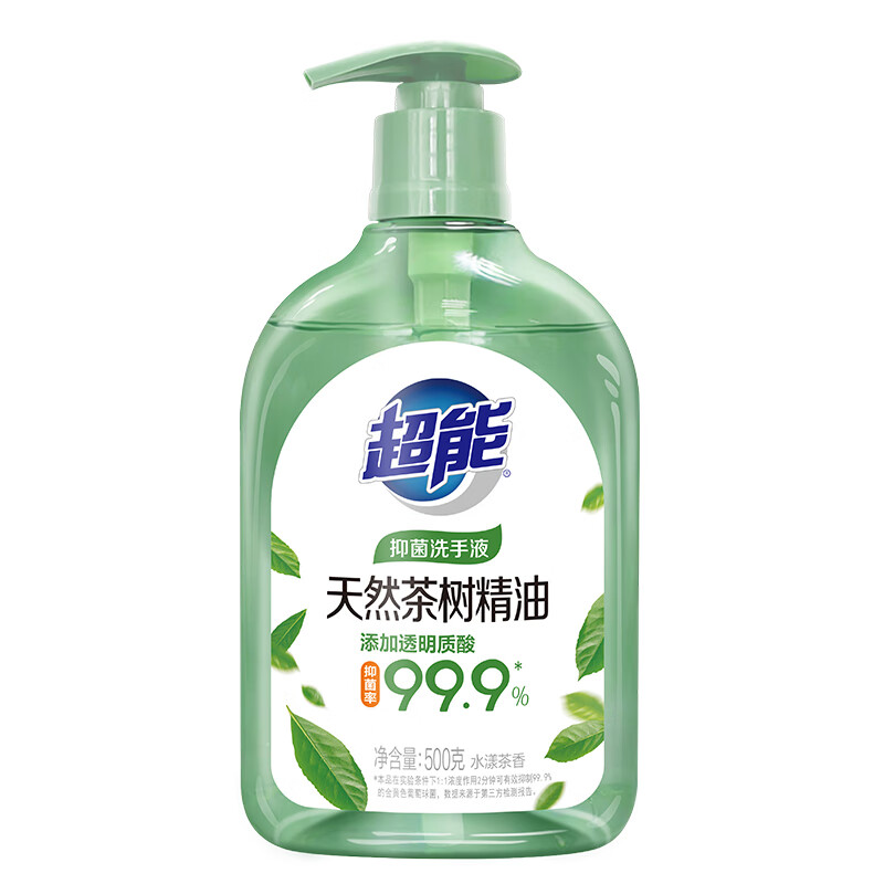 超能抑菌洗手液(水漾茶香)500g（单位：瓶） 绿色