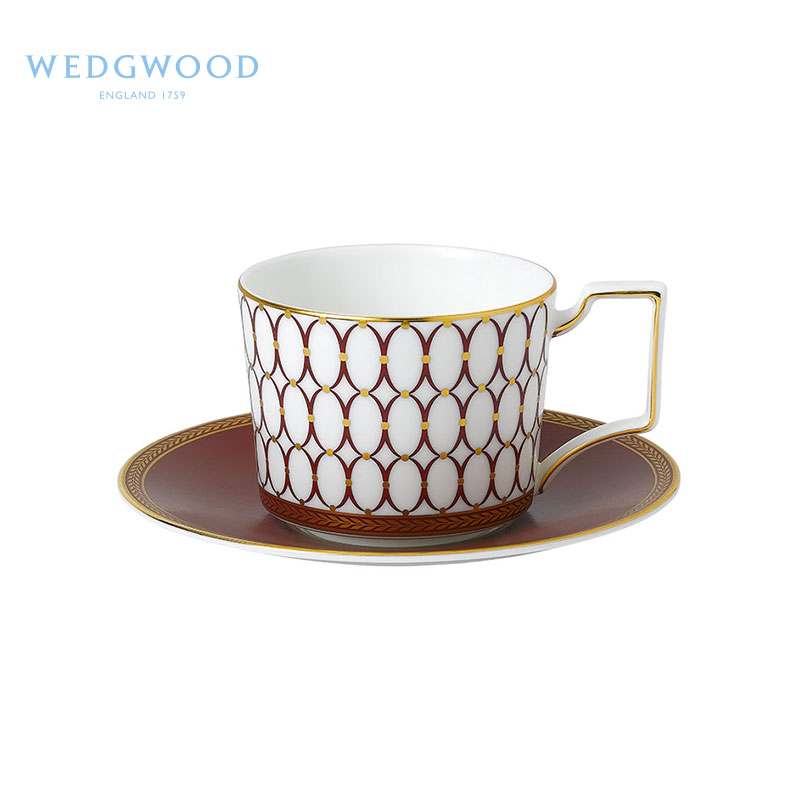 WEDGWOOD威基伍德 金粉年华鎏金红杯碟组（单位：套） 红色