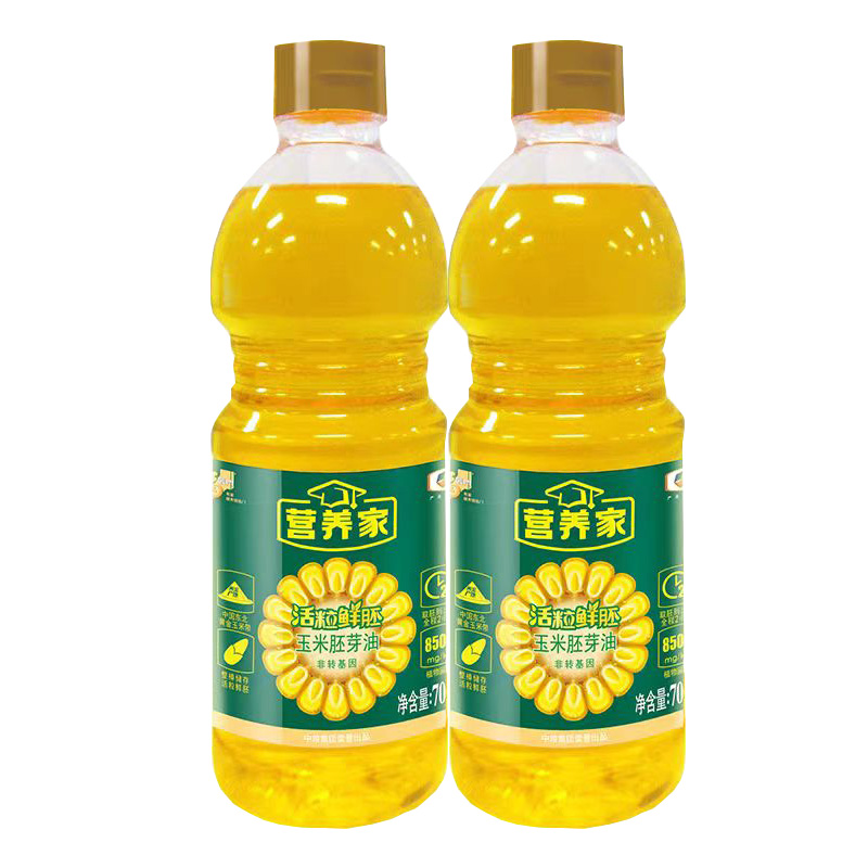 福临门营养家活粒鲜胚玉米油700ml*2瓶 黄色 700ml