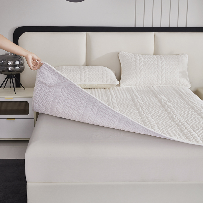 红蜻蜓牛奶绒床盖三件套 HQT-3012 白色