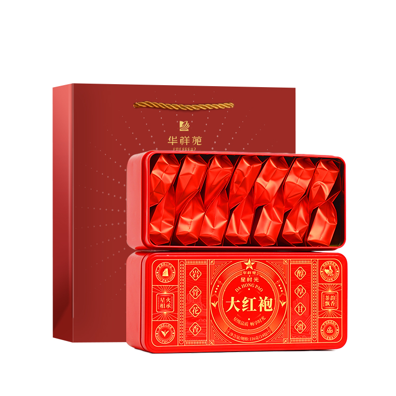 华祥苑-星时光大红袍116g  单位：盒 红色