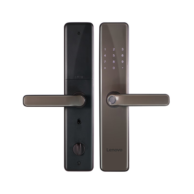 联想木门智能门锁 E2 电子指纹锁防盗门密码锁家用（门锁+锁体+安装）咖啡金（单位：把） 咖啡金