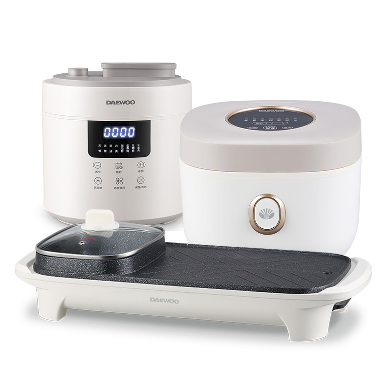 大宇电饭煲DYFB-424F+ 电压力锅 DYYL-4027+电烧烤炉DYSK-15C36 单位：台 星云白