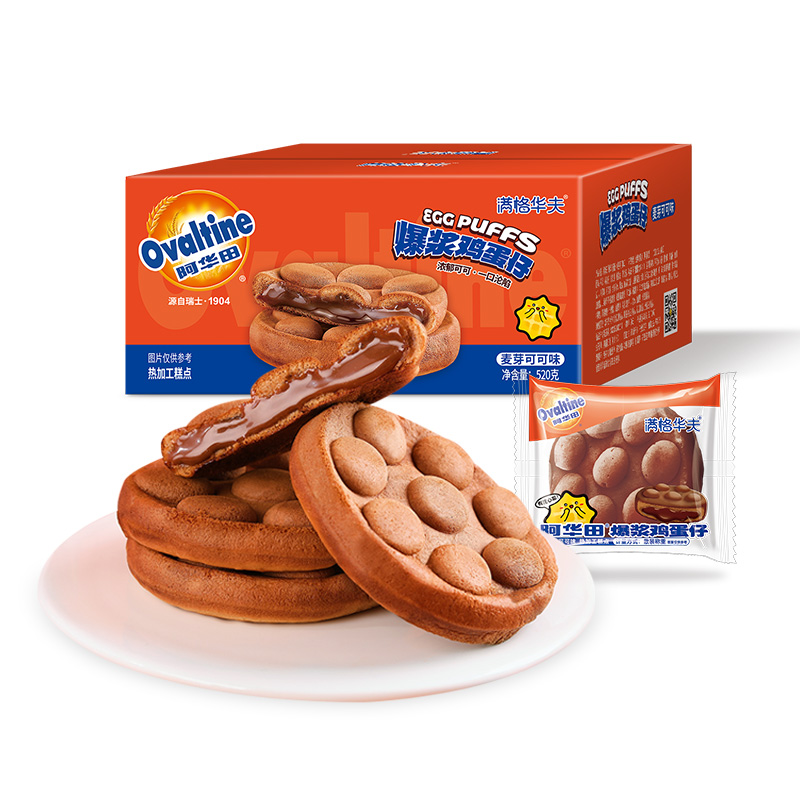 阿华田爆浆鸡蛋仔520g（单位：箱） 灰橙色