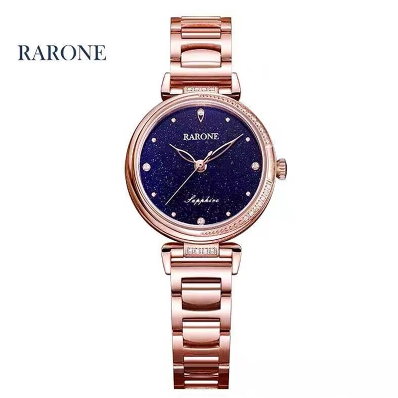 雷诺表(RARONE)新款ins少女心满天星防水女士品牌石英表银河系832033 （单位：块） 玫瑰金