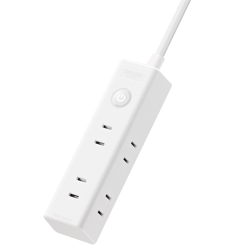 德力西CD98J-M系列延长线插座一转六MINI 1米 CD98J-MK6Z  1 白色