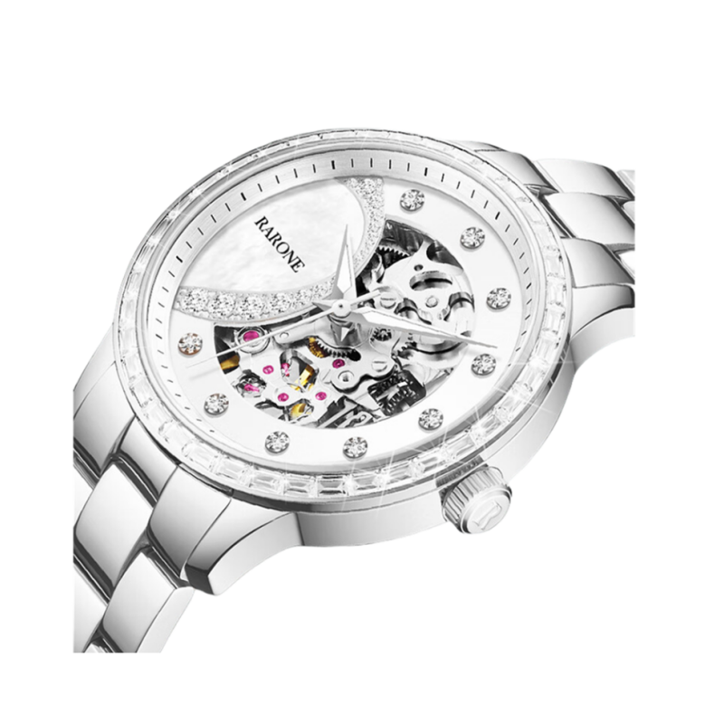雷诺表(RARONE)唯爱系列机械表男款贝母盘钢带腕表867041（单位：块） 银色