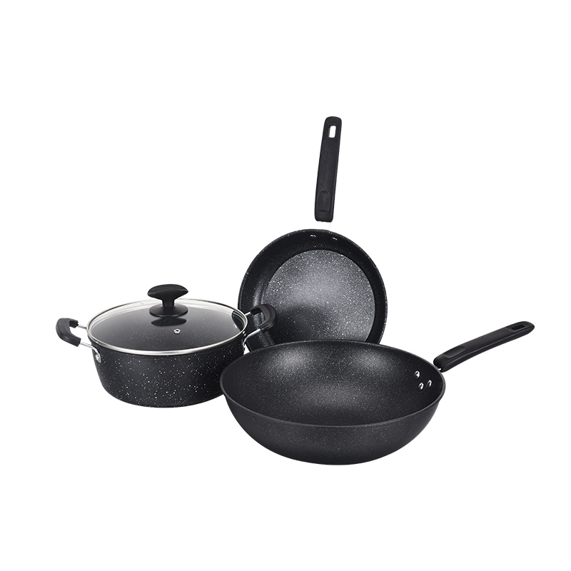 Haner韩尔-西诺克麦饭石三件套HR-JT33-04（单位：套） 黑色