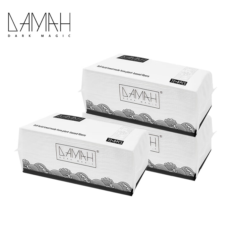 DAMAH黑魔法抽取式干柔巾(72+8片)80抽*3新老款随机发货（单位：包） 本白色