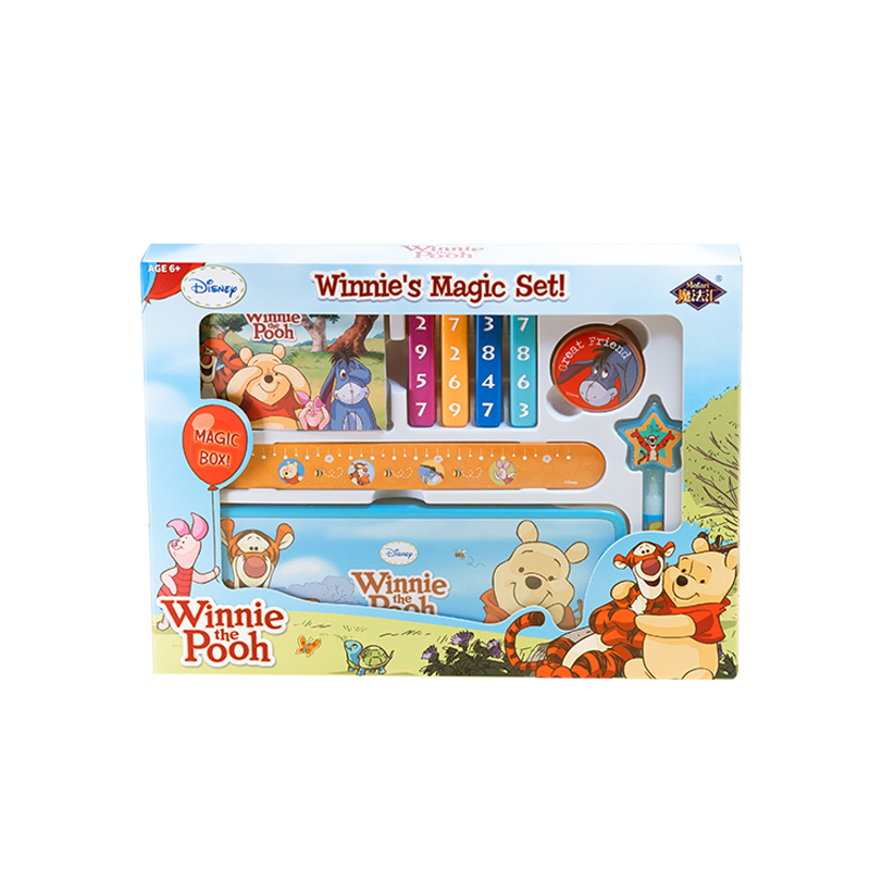 魔法汇XX-20007内含6个道具可以变魔术的文具小熊维尼魔术盒套装（单位：件） 金色