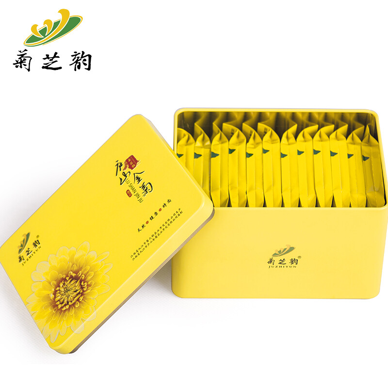 菊芝韵金丝皇菊菊花茶尊品铁盒装12朵（单位：盒） 香槟黄