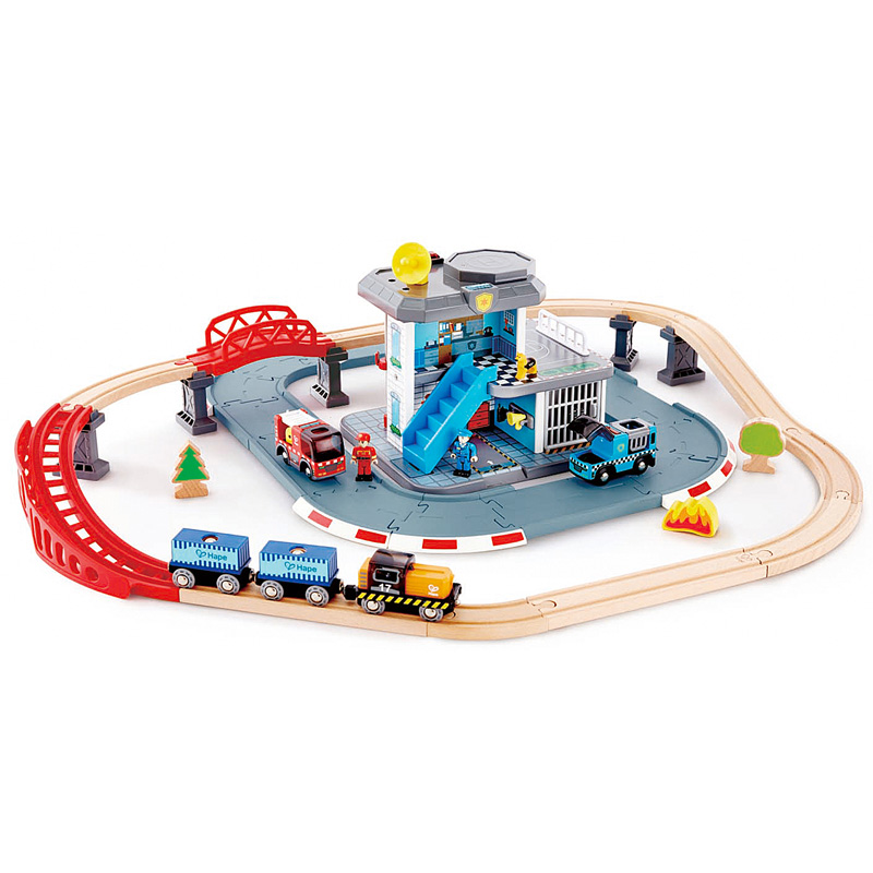 Hape轨道玩具儿童玩具木质拼插多层大型火车轨道套装  (单位：套） E3736