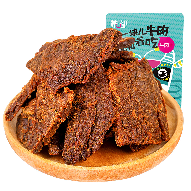 蒙都手撕牛肉片卤牛肉片原味100g*3袋（单位：袋） 水蓝色