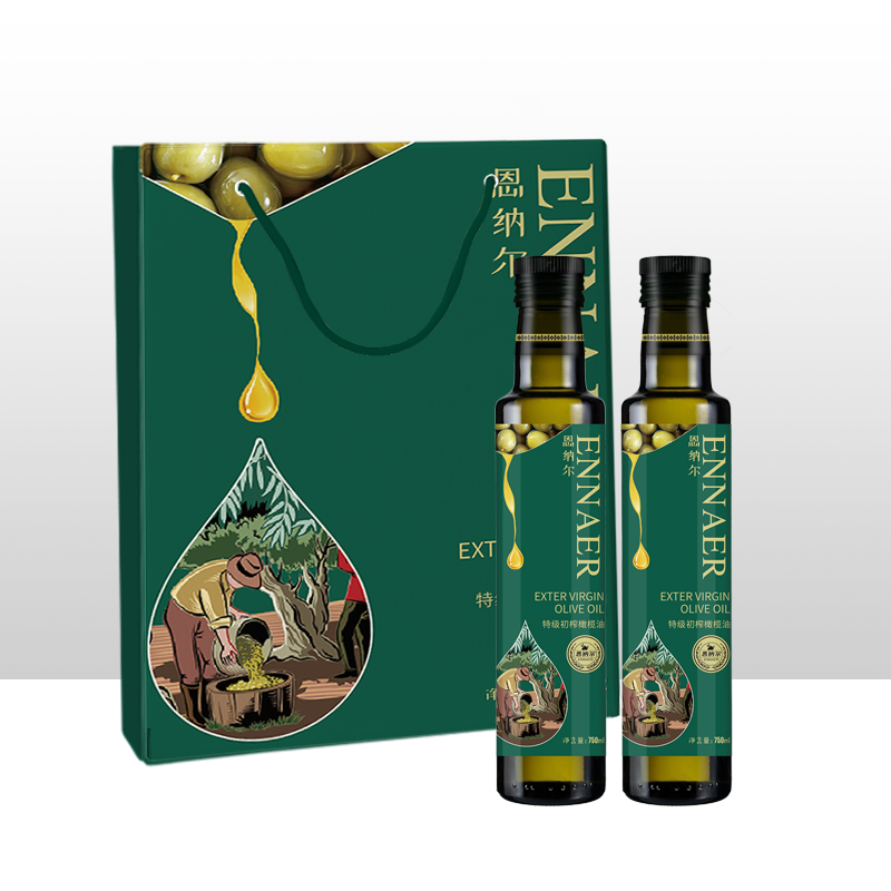 【恩纳尔】特级初榨橄榄油750ml*2（单位：盒） 绿色
