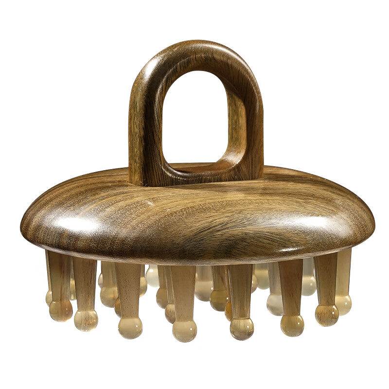 创艺老匠-羊角按摩梳 圆形绿檀礼盒装 GQ1231101（单位:个） 圆形绿檀