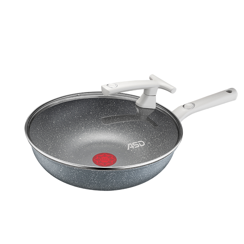 爱仕达（ASD）晶石新不粘炒锅CL32S21WG-32CM（单位：套） 珍珠灰