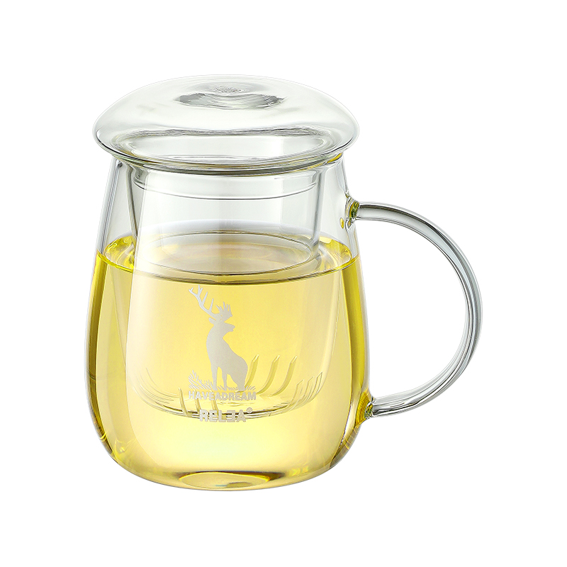 物生物(RELEA)小蘑菇玻璃三件杯 JV010092 单位:个 麋鹿500ml