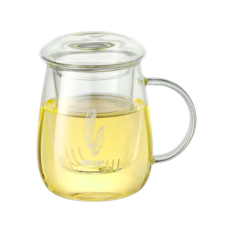 物生物(RELEA)小蘑菇玻璃三件杯 JV010092 单位:个 落羽500ml