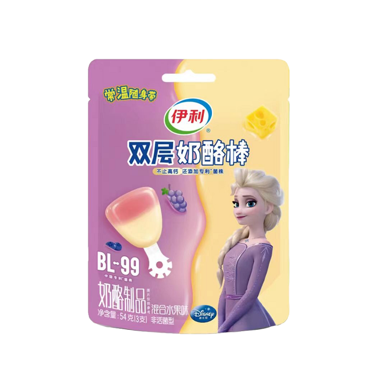 伊利奶酪棒54g混合水果味常温即食高钙营养儿童零食 54g*1包 紫色