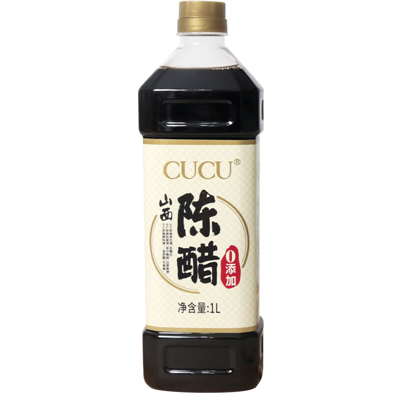CUCU山西陈醋 家庭装大规格酿造食醋佐餐凉拌醋5度酸 1L单位：瓶 无色